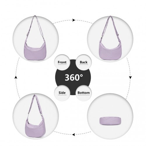 S2314 - Water-resistant Portable Crescent Shoulder Cross Body Bag - Purple | Neil's Luggage Store