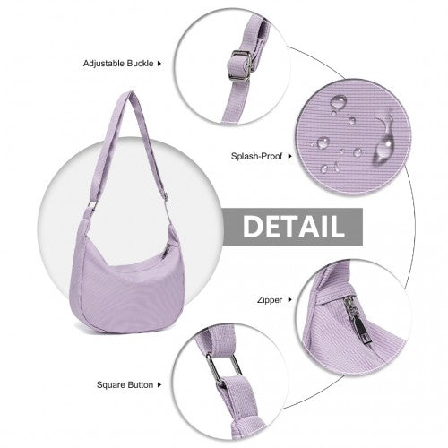 S2314 - Water-resistant Portable Crescent Shoulder Cross Body Bag - Purple | Neil's Luggage Store