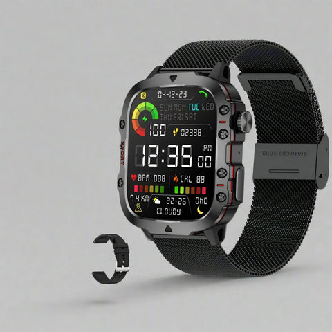 Men Military Rugged Smart Watch IP68 5ATM Outdoor Sports Fitness Tracker 1.96