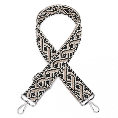 Miss Lulu Adjustable Patterned Shoulder Strap for All Bag Types Black | Neil's Luggage Store