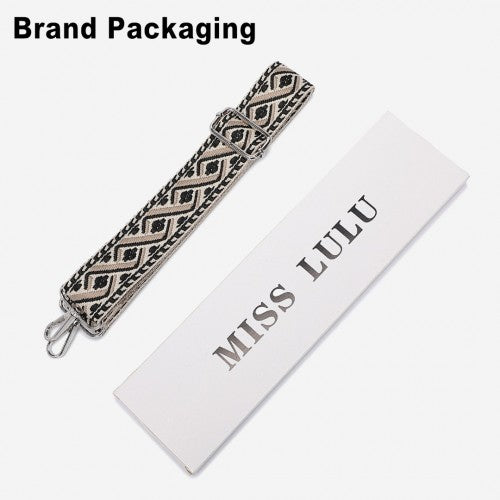 Miss Lulu Adjustable Patterned Shoulder Strap for All Bag Types Black | Neil's Luggage Store