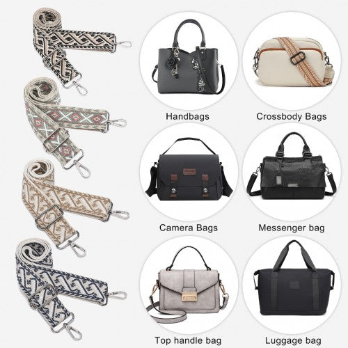 Miss Lulu Adjustable Patterned Shoulder Strap for All Bag Types Black | Neil's Luggage Store