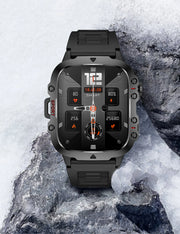 Men Military Rugged Smart Watch IP68 5ATM Outdoor Sports Fitness Tracker 1.96