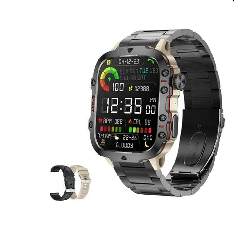 Men Military Rugged Smart Watch IP68 5ATM Outdoor Sports Fitness Tracker 1.96
