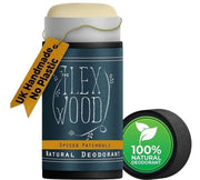 Spiced Patchouli Natural Deodorant stick in eco-friendly recyclable cardboard tube, UK handmade, vegan and plastic free.