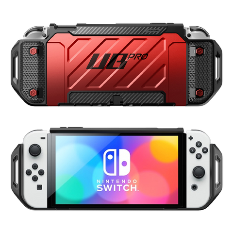 Nintendo Switch OLED Unicorn Beetle PRO Dockable Grip Case-Metallic Red