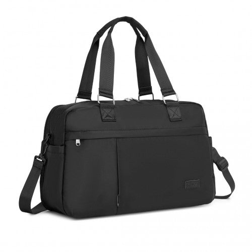 Kono Multi-Functional Large Travel Tote & Duffel Bag with Expandable Compartment & Wet/Dry Pocket - Black