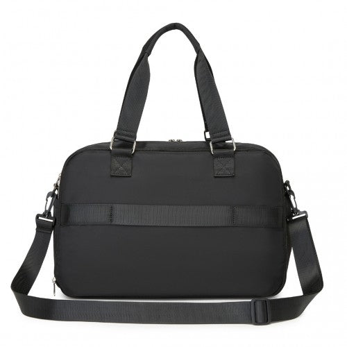 Kono Multi-Functional Large Travel Tote & Duffel Bag with Expandable Compartment & Wet/Dry Pocket - Black