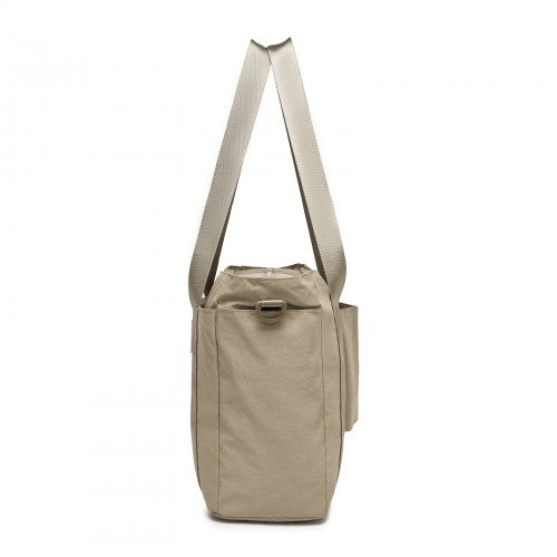 TVK2515 - Kono Comfortable and Easy-Carry Large-Capacity Travel Tote with Laptop Sleeve, Trolley Sleeve and Crossbody Strap - Khaki