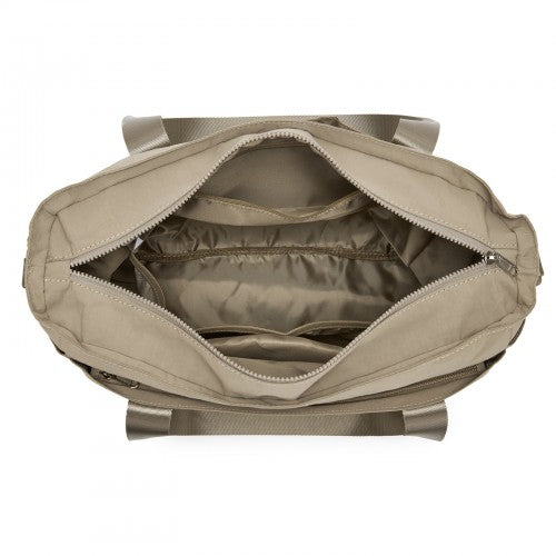 TVK2515 - Kono Comfortable and Easy-Carry Large-Capacity Travel Tote with Laptop Sleeve, Trolley Sleeve and Crossbody Strap - Khaki