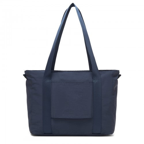 TVK2515 - Kono Comfortable and Easy-Carry Large-Capacity Travel Tote with Laptop Sleeve, Trolley Sleeve and Crossbody Strap - Navy