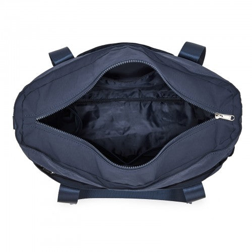 TVK2515 - Kono Comfortable and Easy-Carry Large-Capacity Travel Tote with Laptop Sleeve, Trolley Sleeve and Crossbody Strap - Navy