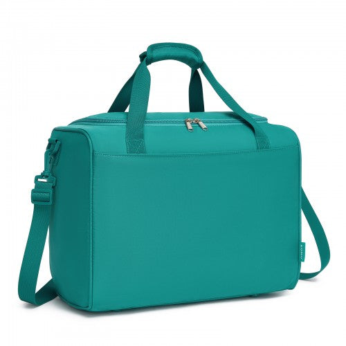 TVK2521 - Kono Compact and Lightweight 40×30×20 Personal-Item Travel Bag - U-Zip Wide Opening And Trolley Sleeve - Blue and Green | Neil's Luggage Store