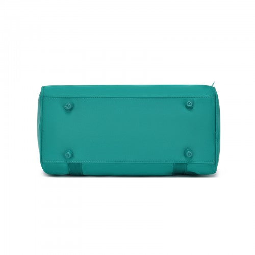 TVK2521 - Kono Compact and Lightweight 40×30×20 Personal-Item Travel Bag - U-Zip Wide Opening And Trolley Sleeve - Blue and Green | Neil's Luggage Store