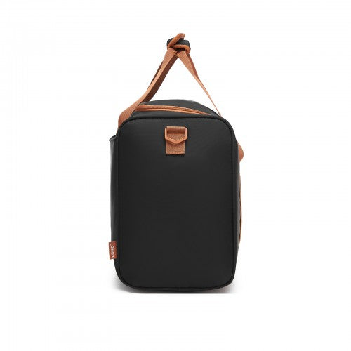 TVK2521 - Kono Compact and Lightweight 40×30×20 Personal-Item Travel Bag - U-Zip Wide Opening And Trolley Sleeve - Black and Brown