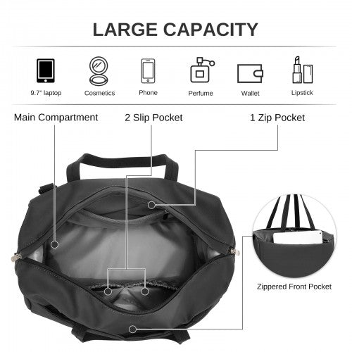TVK2522 - Kono 40×30×20cm Cabin Approved Travel Bag - Versatile Carry-On Shoulder Bag for Travel, Gym, Business & Daily Use - Black | Neil's Luggage Store