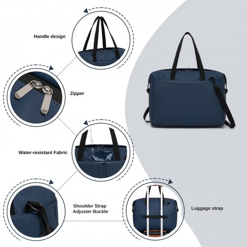 TVK2522 - Kono 40×30×20cm Cabin Approved Travel Bag - Versatile Carry-On Shoulder Bag for Travel, Gym, Business & Daily Use - Navy | Neil's Luggage Store
