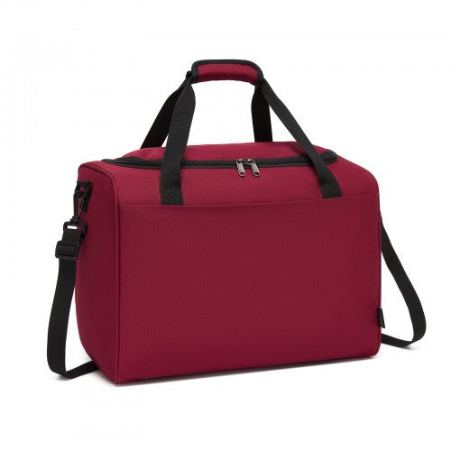 TVK2526 - Kono Spacious Airline-Approved Cabin Travel Duffel (40×30×20 cm) - Roomy Weekender with U-Zip Opening - Burgundy | Neil's Luggage Store