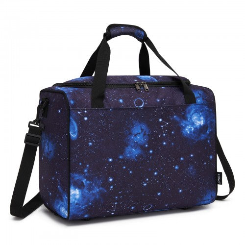 TVK2526 - Kono Spacious Airline-Approved Cabin Travel Duffel (40×30×20 cm) - Roomy Weekender with U-Zip Opening - Galaxy Blue by LuluBags