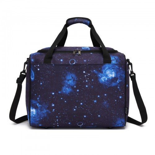 TVK2526 - Kono Spacious Airline-Approved Cabin Travel Duffel (40×30×20 cm) - Roomy Weekender with U-Zip Opening - Galaxy Blue by LuluBags
