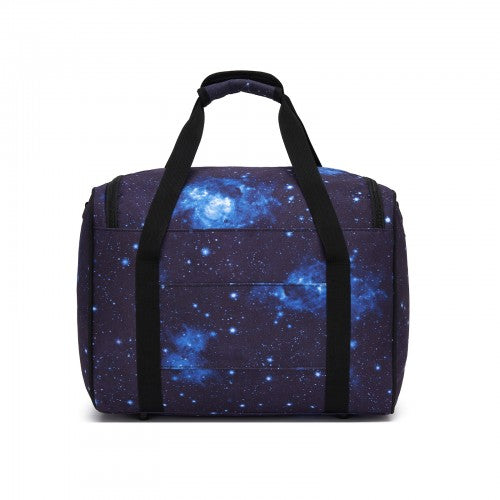 TVK2526 - Kono Spacious Airline-Approved Cabin Travel Duffel (40×30×20 cm) - Roomy Weekender with U-Zip Opening - Galaxy Blue by LuluBags