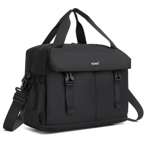 TVK2613 - Kono Expandable Cabin Travel Bag 40×30×20cm - Large Capacity, Water-Resistant, Multi-Compartment Weekend & Carry-On Tote - Black | Neil's Luggage Store