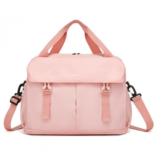 TVK2613 - Kono Expandable Cabin Travel Bag 40×30×20cm - Large Capacity, Water-Resistant, Multi-Compartment Weekend & Carry-On Tote - Pink | Neil's Luggage Store
