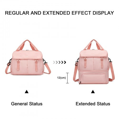 TVK2613 - Kono Expandable Cabin Travel Bag 40×30×20cm - Large Capacity, Water-Resistant, Multi-Compartment Weekend & Carry-On Tote - Pink | Neil's Luggage Store