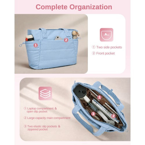 Women's 2 Piece Tote Bag Set With Laptop Compartment Water Repellent Nylon | Neil's Luggage Store
