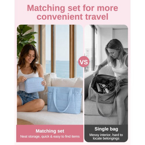 Women's 2 Piece Tote Bag Set With Laptop Compartment Water Repellent Nylon | Neil's Luggage Store