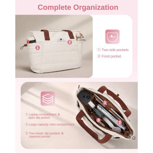 2 Piece Women Tote Bag Set Water Repellent Nylon With Laptop Compartment | Neil's Luggage Store