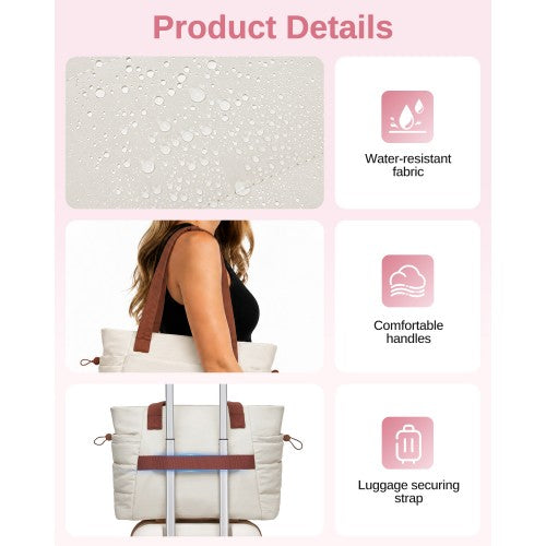 2 Piece Women Tote Bag Set Water Repellent Nylon With Laptop Compartment | Neil's Luggage Store