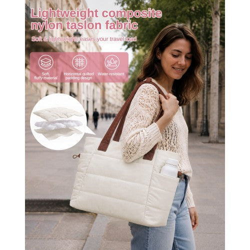 2 Piece Women Tote Bag Set Water Repellent Nylon With Laptop Compartment | Neil's Luggage Store