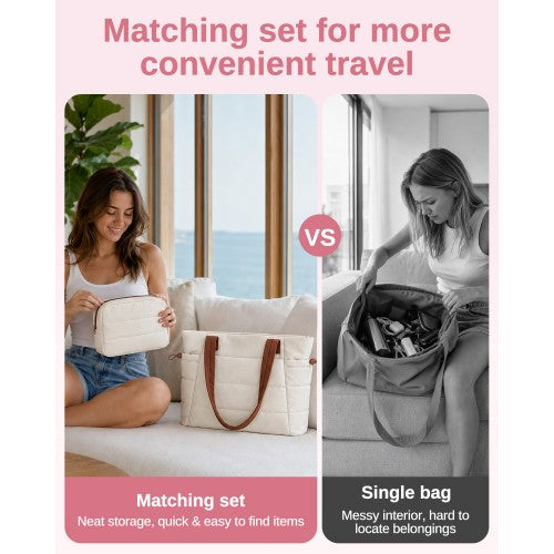 2 Piece Women Tote Bag Set Water Repellent Nylon With Laptop Compartment | Neil's Luggage Store