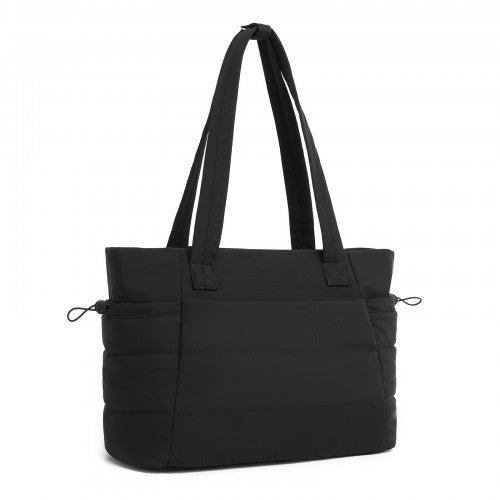 Womens 2 Piece Water Repellent Tote Bag Set With Laptop Compartment Black | Neil's Luggage Store