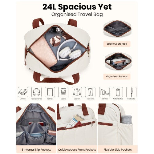 Women Lightweight 24L Quilted Travel Bag Set With Shoe Compartment | Neil's Luggage Store