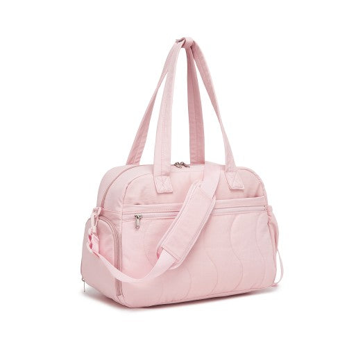 Lightweight Quilted 24L Women Travel Bag Set With Shoe Compartment Pink | Neil's Luggage Store