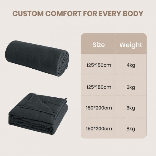 W-BLANKET - Good Nite Lightweight Edition Weighted Blanket 150×200 cm - Glass Beads, Breathable Microfibre, Even Weight for Calm, Cosy Sleep - Grey | Neil's Luggage Store