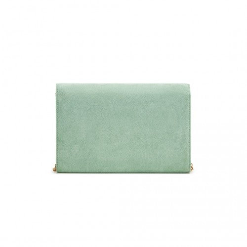 WTM2432 - Miss Lulu Luxurious Envelope-Style Evening Clutch with Elegant Detachable Metal Chain Strap - Green | Neil's Luggage Store