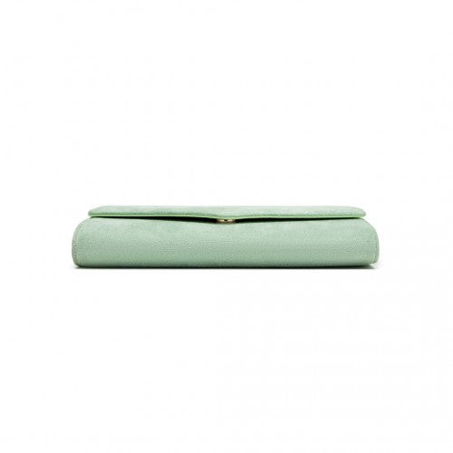 WTM2432 - Miss Lulu Luxurious Envelope-Style Evening Clutch with Elegant Detachable Metal Chain Strap - Green | Neil's Luggage Store