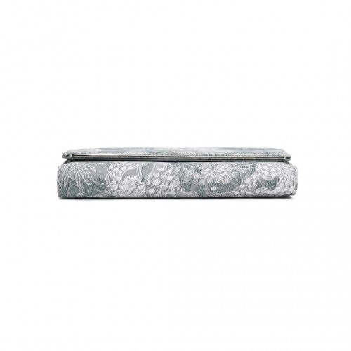 WTM2448 - Miss Lulu Elegant Women's Long Purse with Detachable Wrist Strap And Multi-Card Organizer - Grey | Neil's Luggage Store