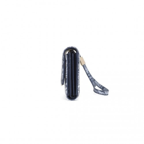 WTM2448 - Miss Lulu Elegant Women's Long Purse with Detachable Wrist Strap And Multi-Card Organizer - Navy | Neil's Luggage Store