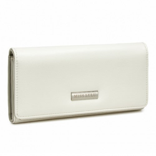 WTM2454 - Miss Lulu Sleek and Elegant Long Wallet for Women– A Timeless Accessory - White | Neil's Luggage Store