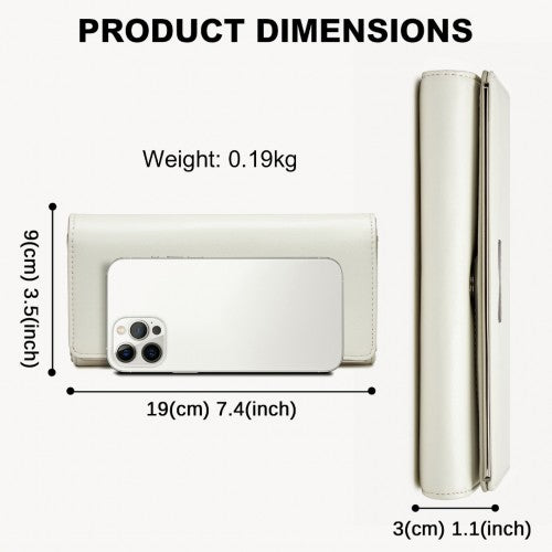 WTM2454 - Miss Lulu Sleek and Elegant Long Wallet for Women– A Timeless Accessory - White | Neil's Luggage Store