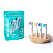 Wheat straw plant-based eco-friendly electric toothbrush heads compatible with OralB, multicolor set of four