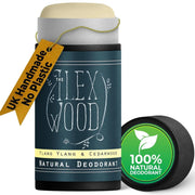 The Ilex Wood Ylang Ylang and Cedarwood Natural Deodorant in plastic-free recyclable cardboard packaging, UK handmade vegan deodorant