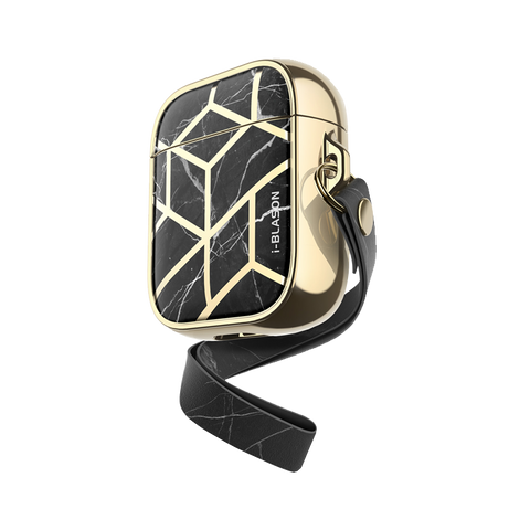 i-Blason Cosmo Series Case Designed for Airpods, 360° Protective Stylish AirPods Case Cover Compatiable with Apple AirPods 1st/2nd (Black)