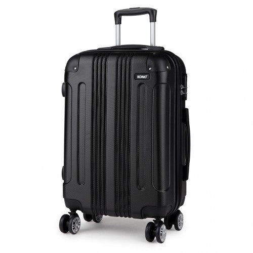 K1777L - Kono 24 Inch ABS Hard Shell Suitcase Luggage - Black - Neils Luggage Store
