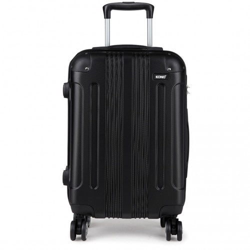 K1777L - Kono 24 Inch ABS Hard Shell Suitcase Luggage - Black - Neils Luggage Store