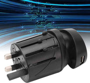 Universal World Travel Plug Adapter USB-A Plus and Charger US UK EU AUS Black